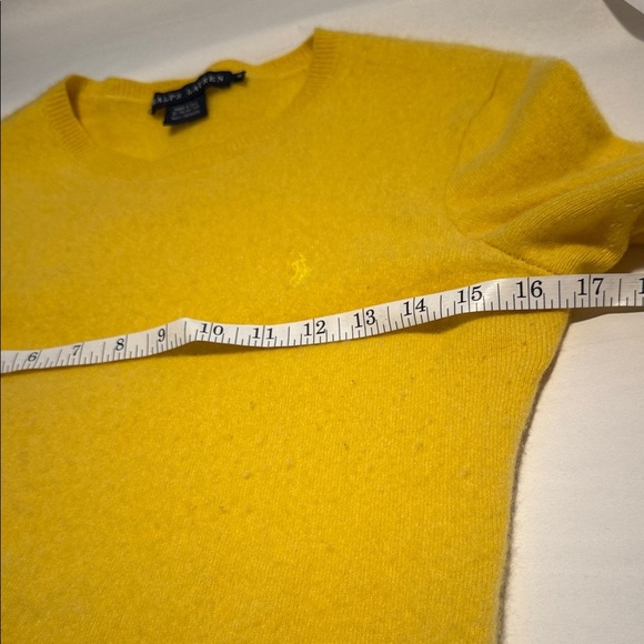 Ralph Lauren Cashmere Italian Yarn Yellow Crew Neck Sweater M - Picture 7 of 8